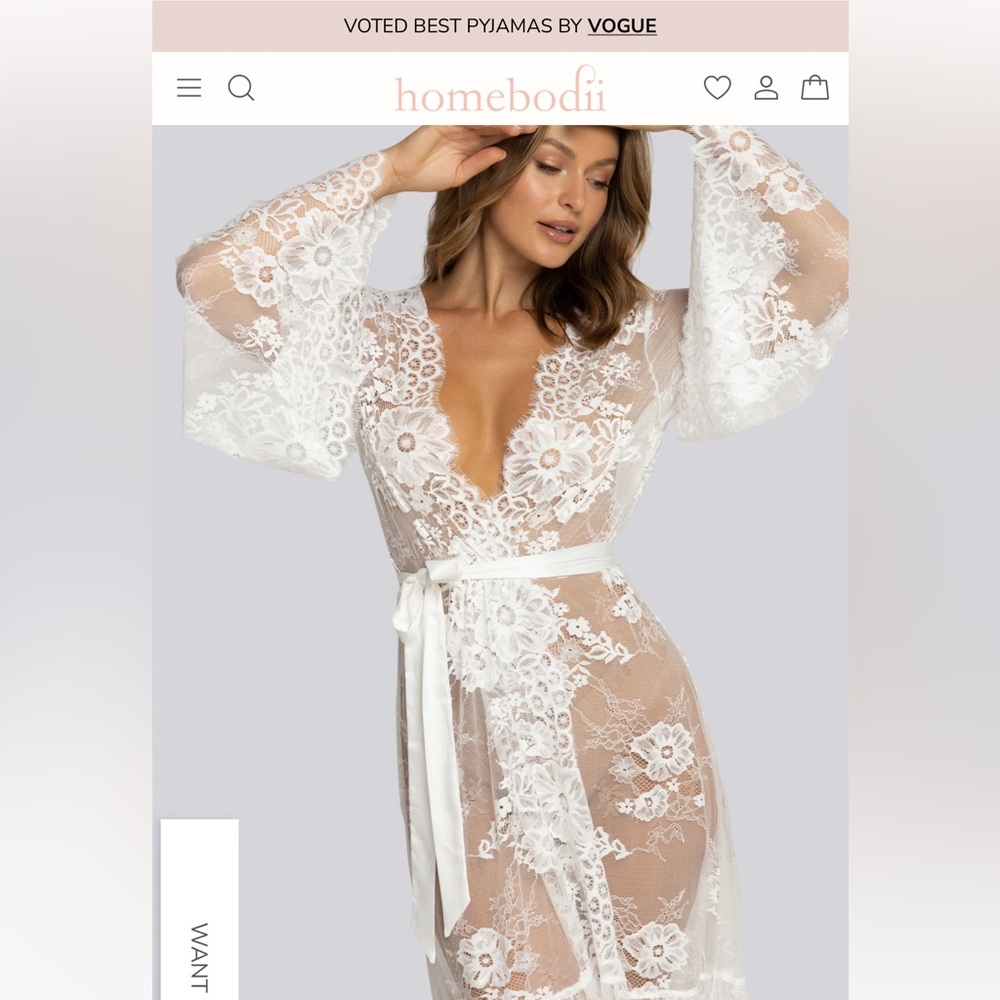 Homebodi Georgina Bridal Robe - size small